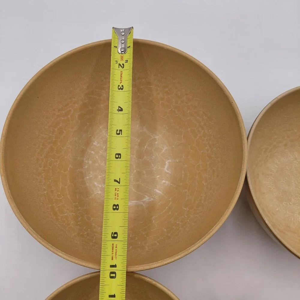 Set- 4 Ellinger's Nesting Mixing Bowls #20, 21, 22 & 23 Agatized Wood Wisconsin